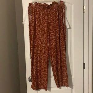 Wide leg patterned pants